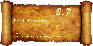 Baki Piroska névjegykártya