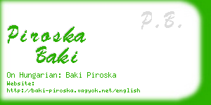 piroska baki business card